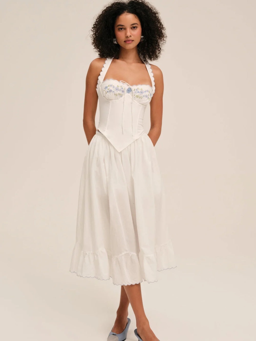 For Love And Lemons Tea Time White Bustier Size Small NWT